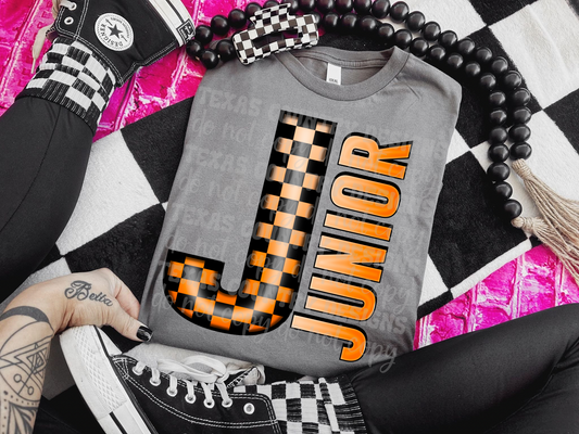 Junior Orange Checkered