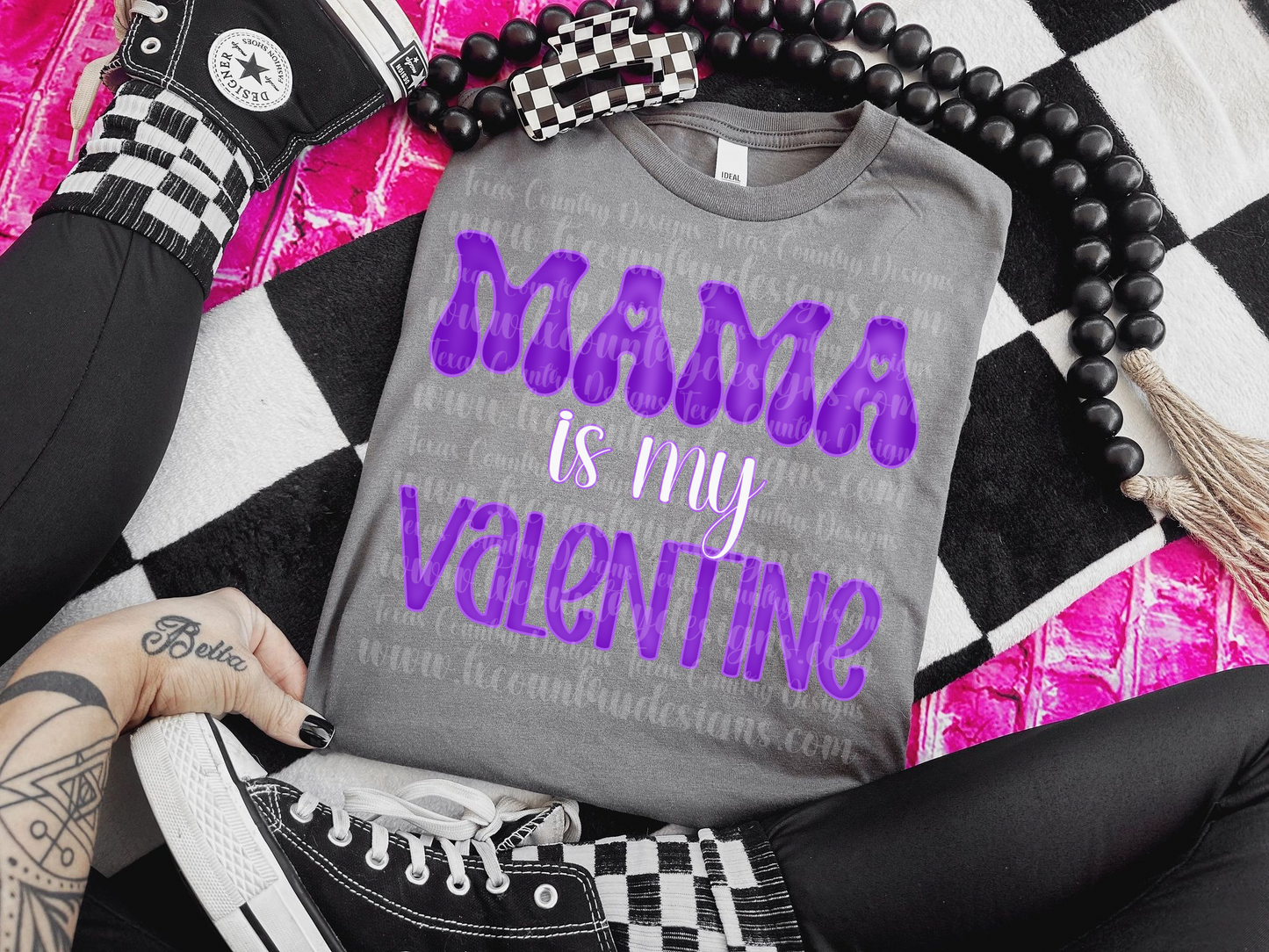 Mama is my Valentine - Purple