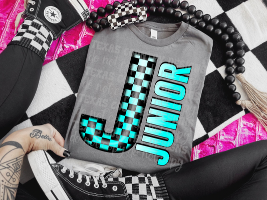 Junior Turquoise Checkered