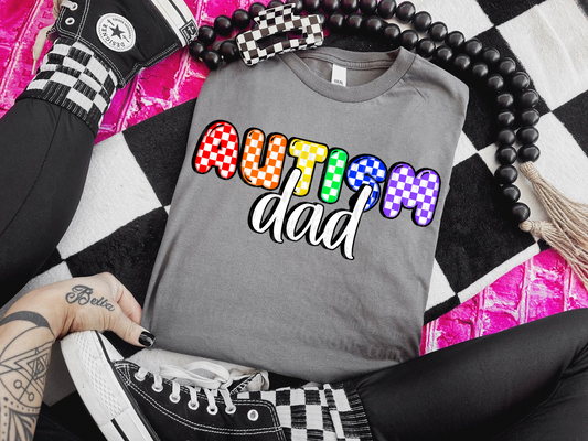 Autism Dad Checkered