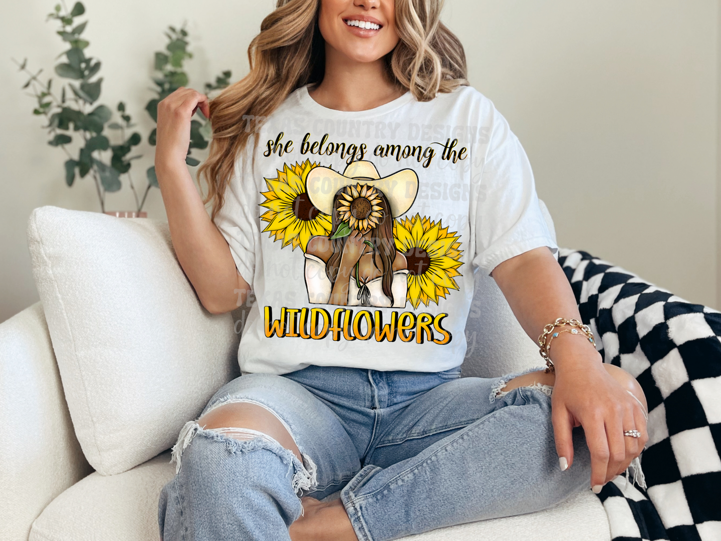 She Belongs Among The Wildflowers Light Brown