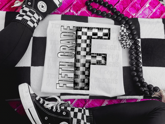 Fifth Grade Gray Checkered