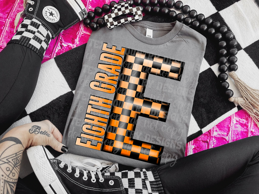 Eighth Grade Orange Checkered